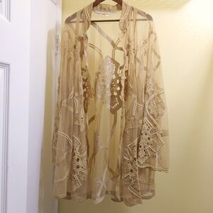 Vintage Mesh Pearled Duster - Sz 3X